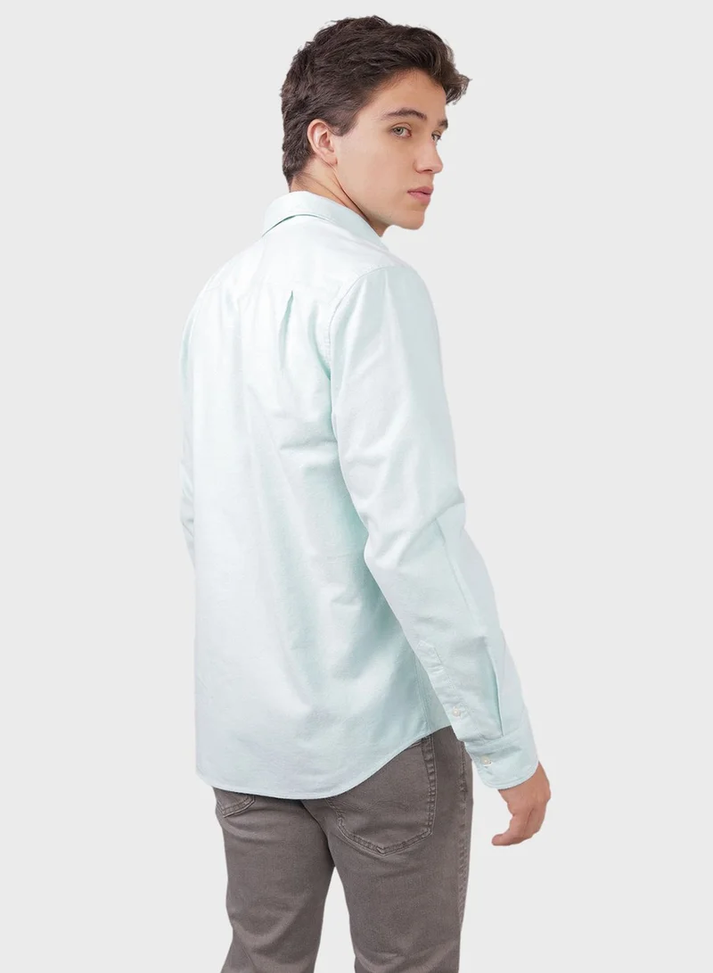 امريكان ايجل Essential Band Collar Classic Fit Button Up Shirt