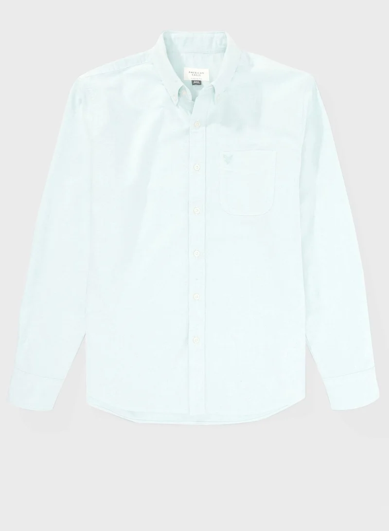 امريكان ايجل Essential Band Collar Classic Fit Button Up Shirt