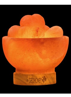 GEOHONEY Geohoney - Himalayan Salt Fire Bowl Lamp with Heart Crystals  - Image 4