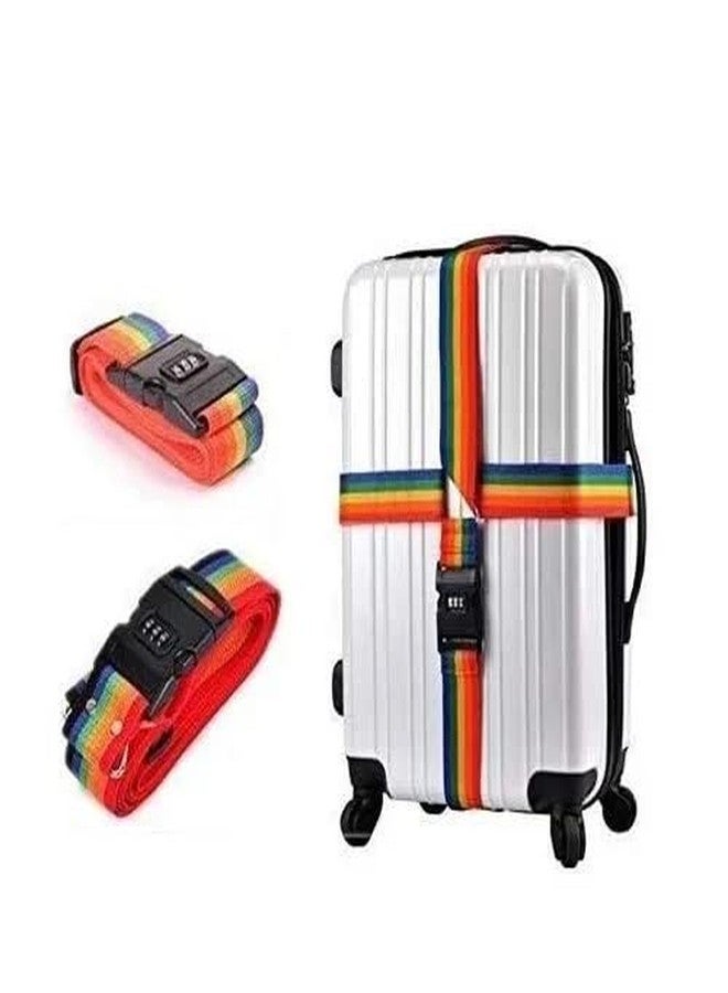 Rasdion Luggage Strap for Suitcases, Travel Safety Straps Belt with TSA Number Lock Buckle for Suitcases, Trolleys and All Kind of Luggage (Multicolor) (3) - Image 1