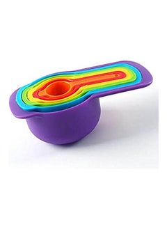 Set Of 6 Measuring Spoons Cups For Kitchen Baking Multicolour