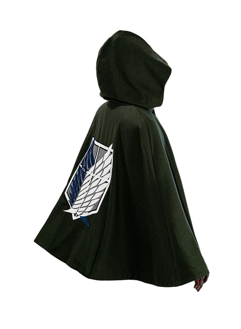 OSIAS Anime AoT Survey Corps Cape Cosplay Cloak with Embroidered Wings Emblem (M) - Image 2