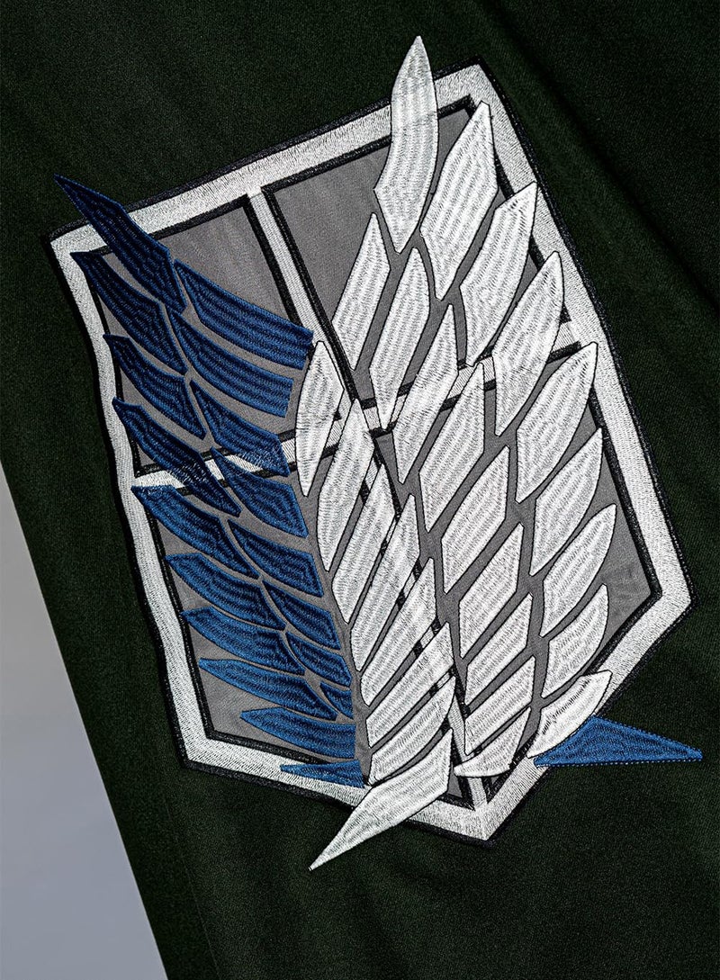 OSIAS Anime AoT Survey Corps Cape Cosplay Cloak with Embroidered Wings Emblem (M) - Image 3