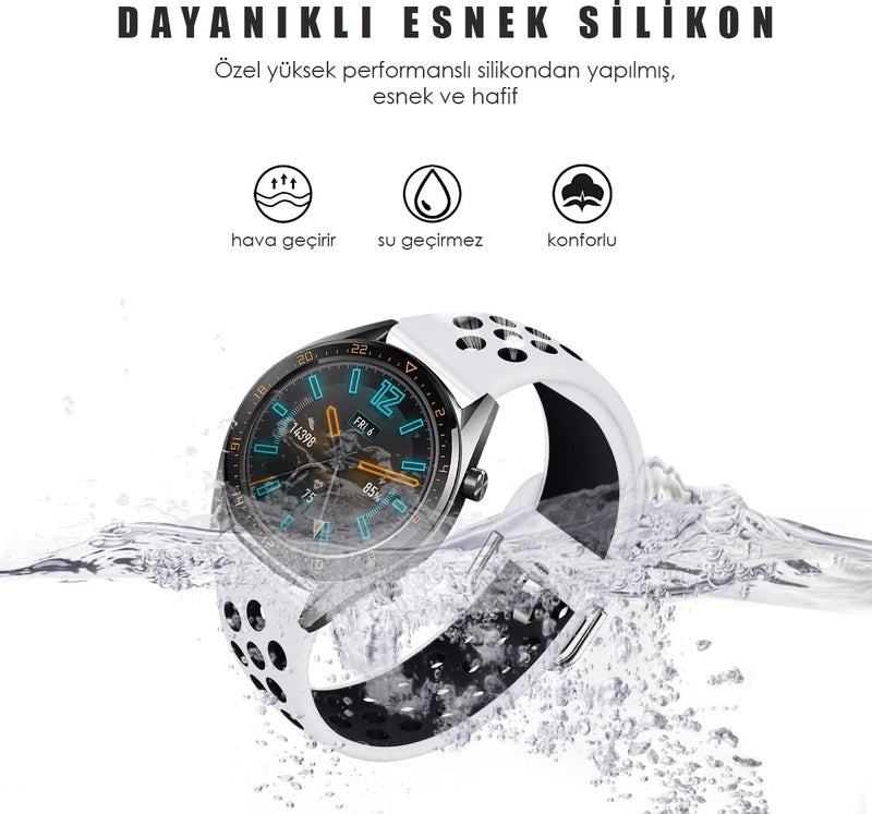 Gregoss Huawei Watch GT 2 46MM (22MM) Silky Hole Silicone Strap - Image 3