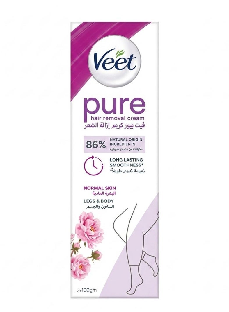 Veet Hair Removal Cream for Normal Skin Legs & body -100 gm - Image 1