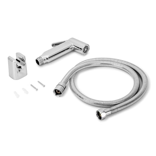 Orvos Health Faucet, Touch Clean nozzles, ABS Outer Body with Brass pin, with 1 to 1.2 Meter extendable SS 304 Shower Hose and wall Hook, Jet Spray for high end Luxury Toilets - Image 2