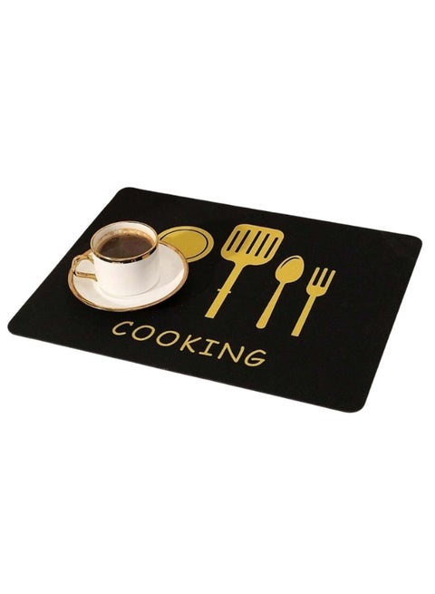 Leather Dish Drying Mat, Dining Table Mat, Absorbent Cup Mat, Soft Diatom Clay Mat, Absorbent Quick Drying Mat, High Temperature Insulation Mat-Multicolor