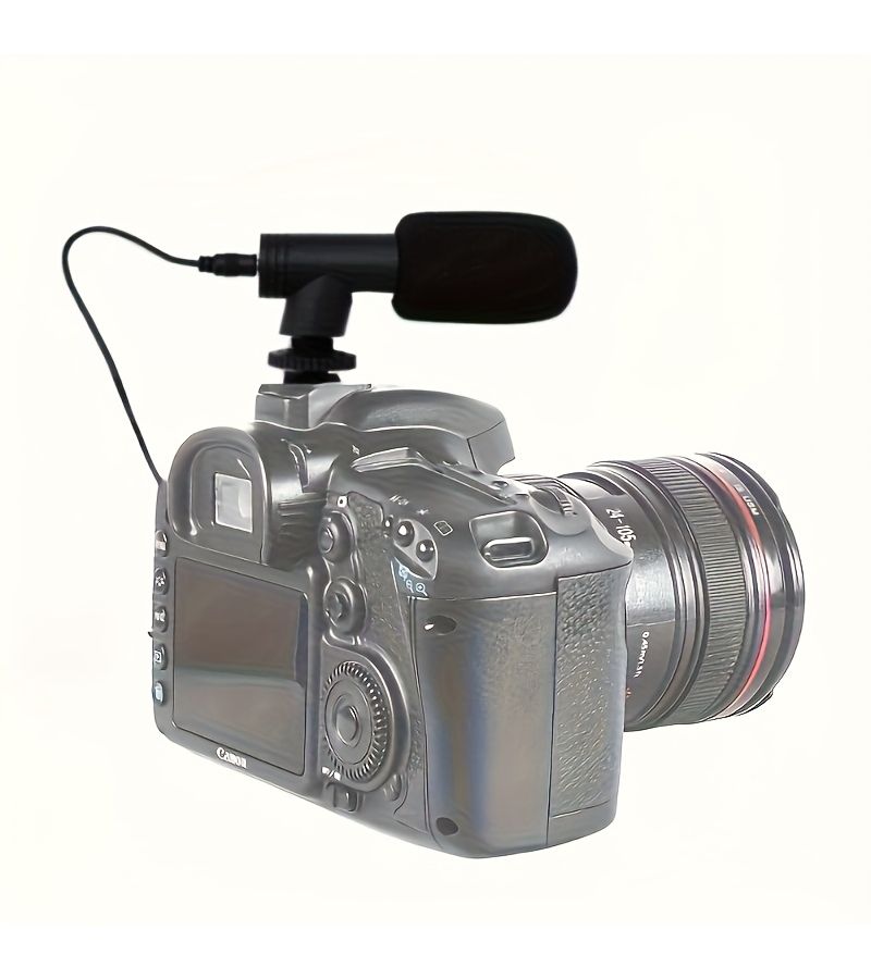 طقم ميكروفون كاميرا احترافي لتسجيل DSLR مع حامل ثلاثي القوائم وغطاء مقاوم للرياح - Image 2