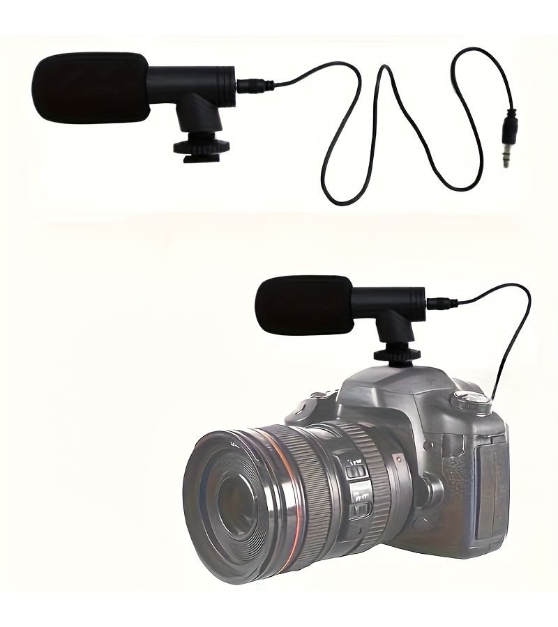 طقم ميكروفون كاميرا احترافي لتسجيل DSLR مع حامل ثلاثي القوائم وغطاء مقاوم للرياح - Image 4
