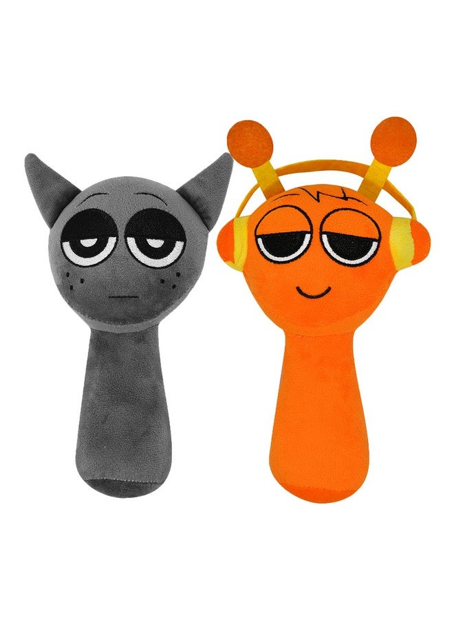Sprunki Plush Toys, Horror Games Plushies Toy for Fans, Soft Stuffed Animal Pillow Figure Doll  Birthday Gifts for Adult Kids (Gray+Orange) - Image 1