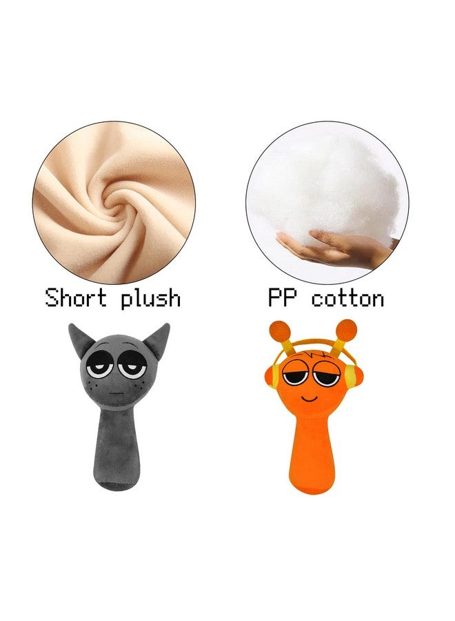 Sprunki Plush Toys, Horror Games Plushies Toy for Fans, Soft Stuffed Animal Pillow Figure Doll  Birthday Gifts for Adult Kids (Gray+Orange) - Image 3