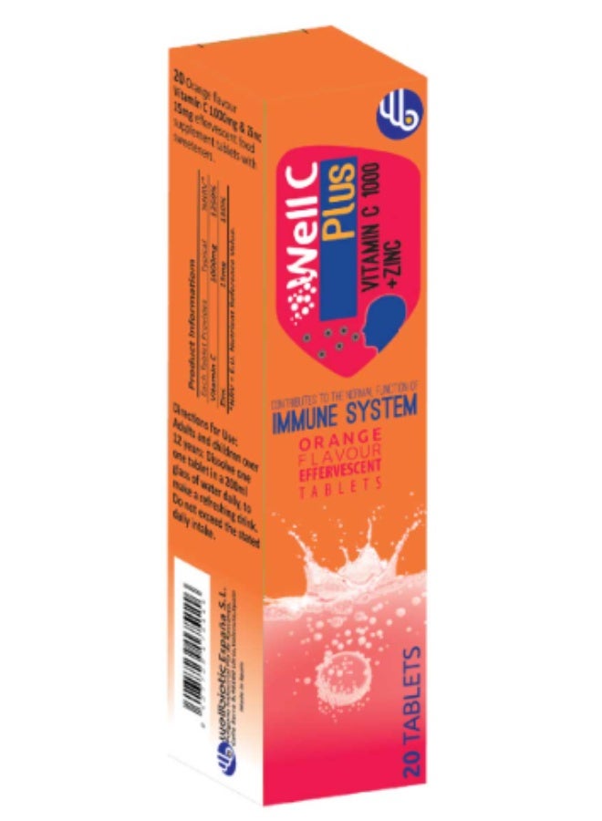 Wellbiotic Well C 1000Mg Orange Effervescent Tab 20S