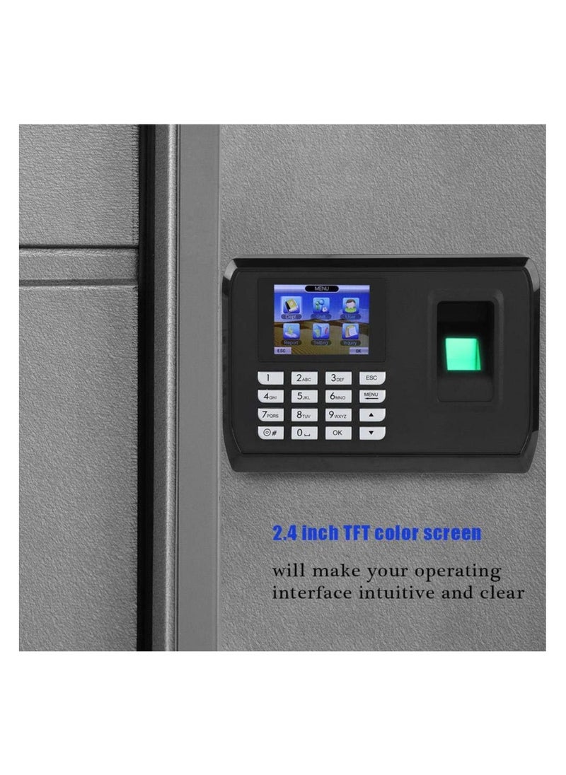 Generic TCP IP USB Biometric Fingerprint Attendance Machine with LCD Screen 3000 Fingerprint Capacity Employee Biometric Fingerprint Time Clock(US Plug)  - Image 3