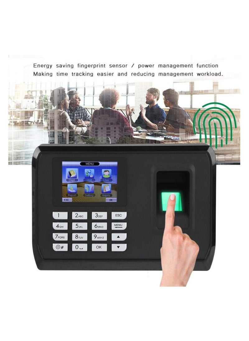 Generic TCP IP USB Biometric Fingerprint Attendance Machine with LCD Screen 3000 Fingerprint Capacity Employee Biometric Fingerprint Time Clock(US Plug)  - Image 4