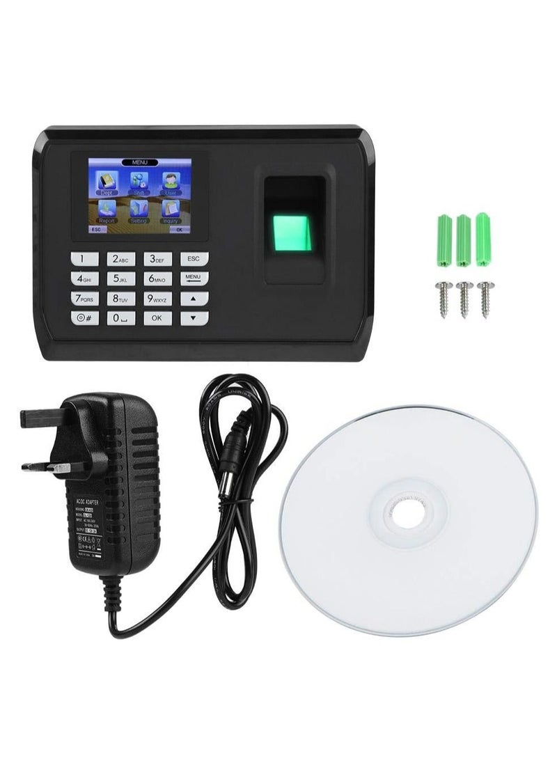 TCP IP USB Biometric Fingerprint Attendance Machine with LCD Screen 3000 Fingerprint Capacity Employee Biometric Fingerprint Time Clock(US Plug)