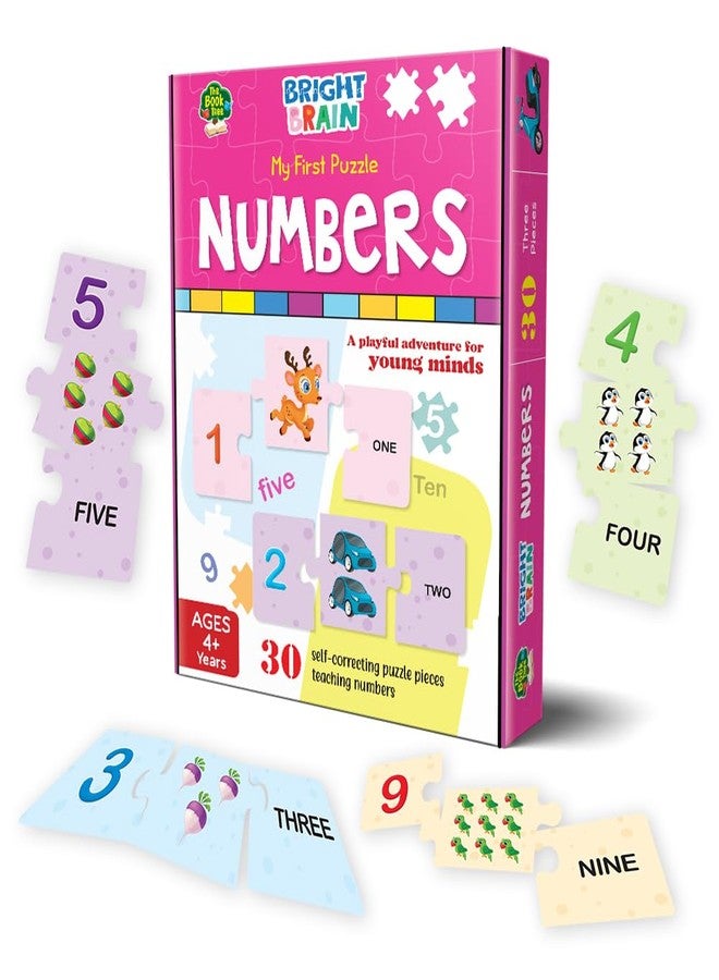 The Book Tree Bright Brain Numbers 30 Piece Jigsaw Puzzle for Preschoolers, Educational Toy for Learning 123, Gifts for Kids Ages 3 to 6 by Majestic Book Club - Image 1