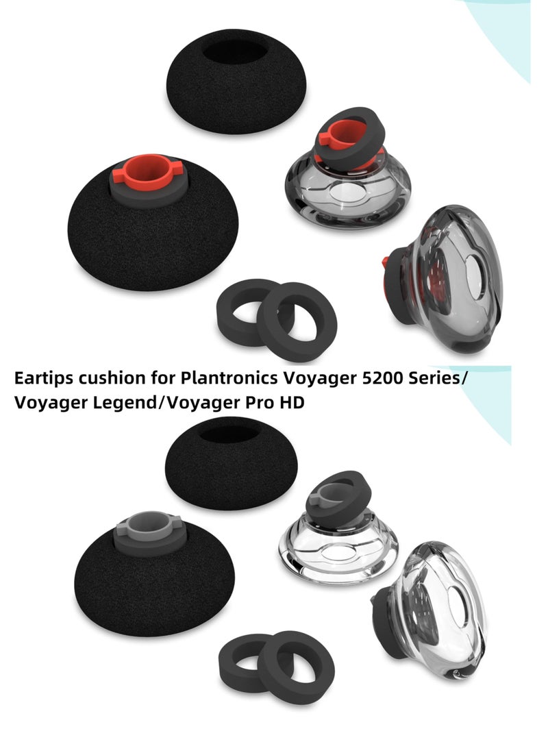 Wiki VALLEY Foam Eartips Covers for Plantronics Voyager Headsets, Set of 6, Black (Medium Large) - Image 3