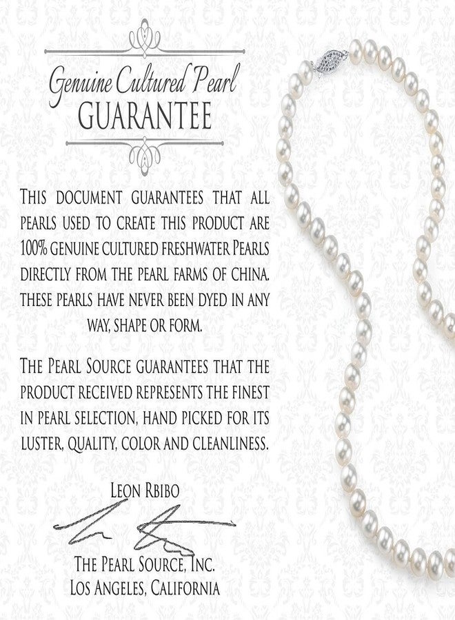 The Pearl Source 8mm White Freshwater Cultured Pearl & Amethyst Necklace & Bracelet - Image 3