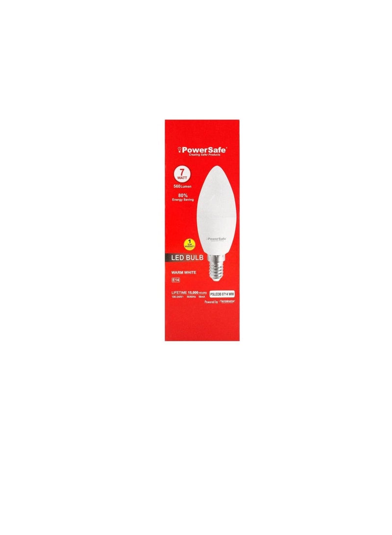 PowerSafe Energy Saving 7W LED Candle Bulb E14 Holder with Surge Protection|ESMA Approved Pack of 10 (WHITE) - Image 3