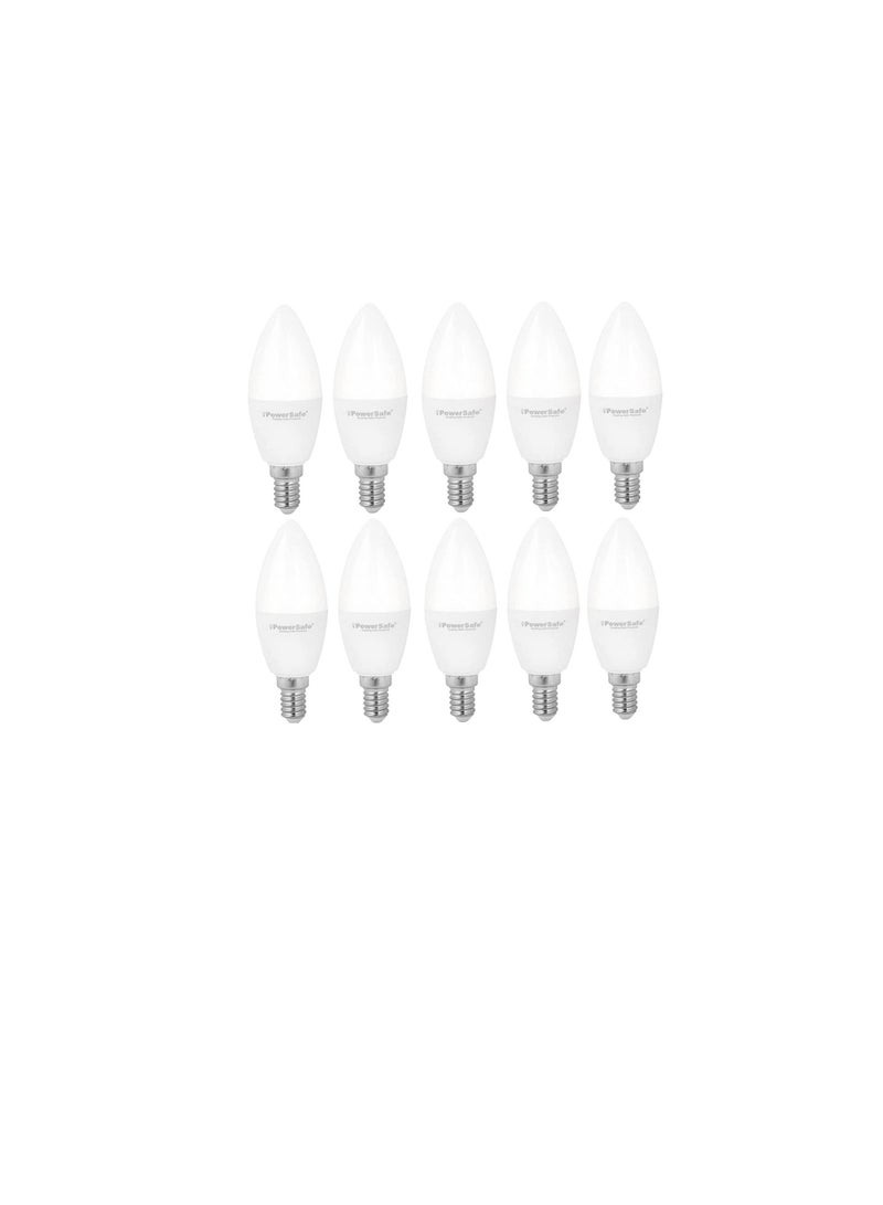 PowerSafe Energy Saving 7W LED Candle Bulb E14 Holder with Surge Protection|ESMA Approved Pack of 10 (WHITE) - Image 2