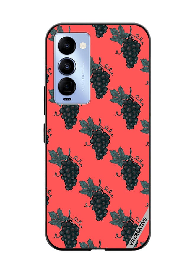 VR CREATIVE Protective Case Cover For Tecno Camon 18/18 P Grape Design Multicolour - Image 1