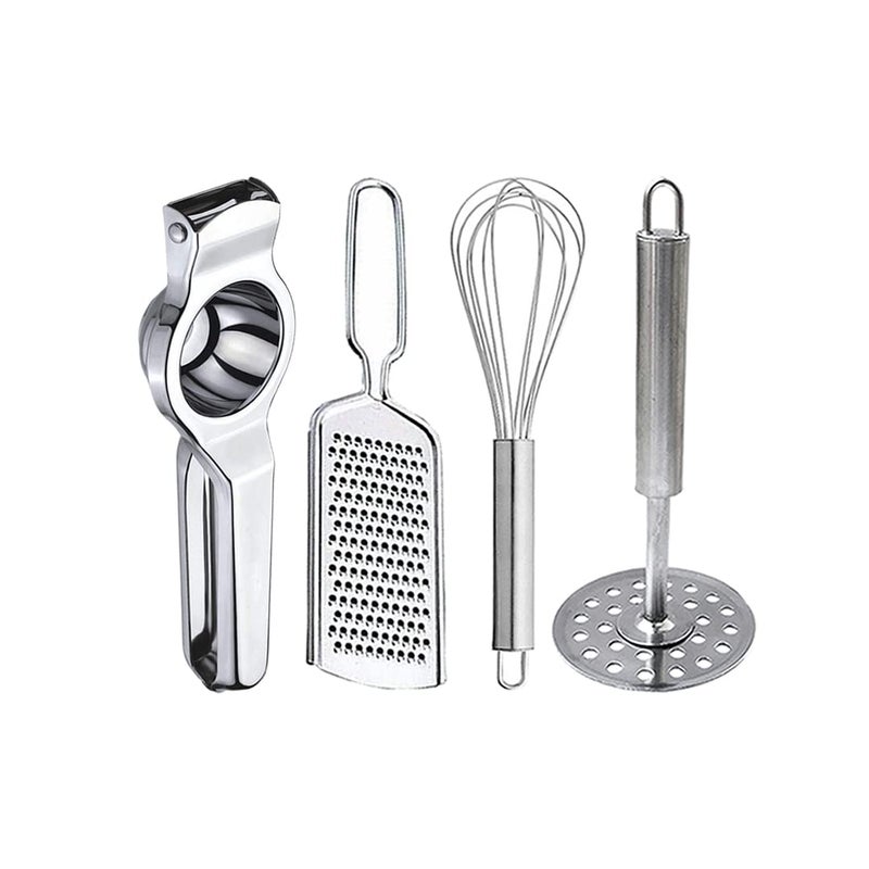 JISUN JISUN Stainless Steel Lemon squeezer Cheese grater Egg whisk Potato masher for Kitchen Tool Set  - Image 1