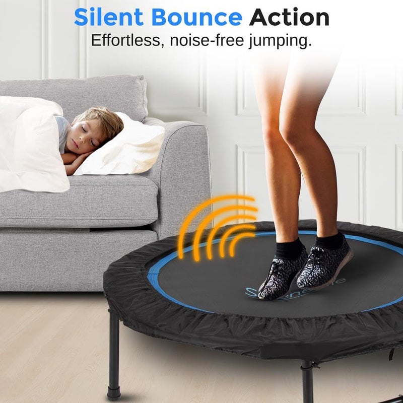 Serenelife 40" Inch Portable Fitness Trampoline with Adjustable Handrail for Indoor and Outdoor Use â€“ Professional Round Jumping Trampoline â€“ Cardio Trampoline - Image 5