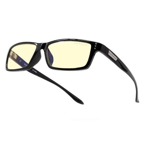 GUNNAR Premium Computer and Gaming Glasses For Men & Women - Advanced Blue Light Blocking Lens Technology For Eye Strain Relief and Anti Fatigue - Riot Amber Tinted Gaming Glasses - Image 1
