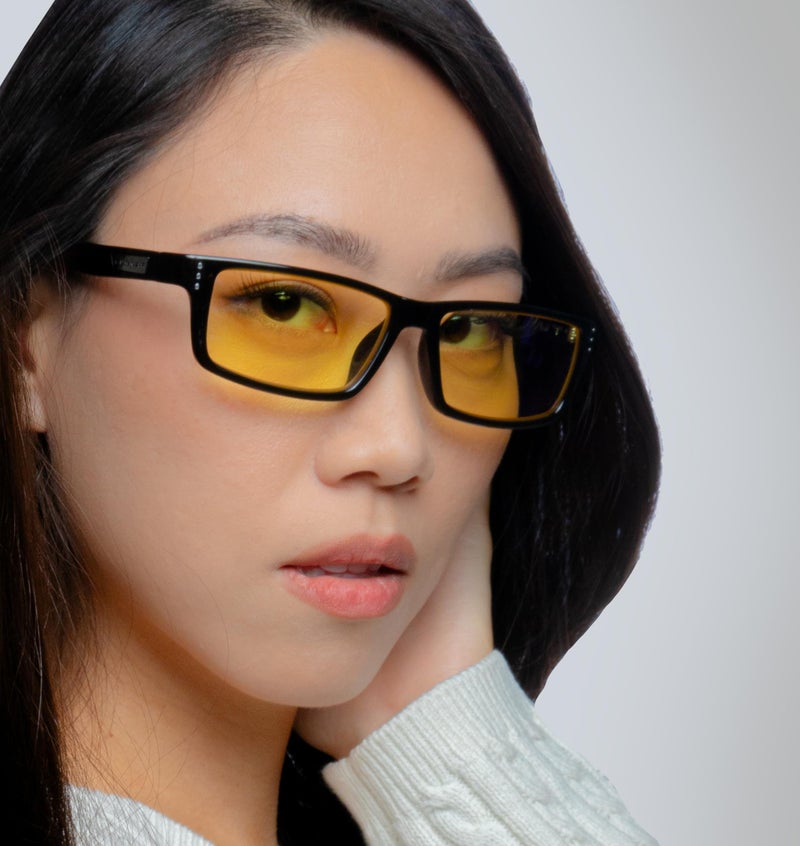 GUNNAR Premium Computer and Gaming Glasses For Men & Women - Advanced Blue Light Blocking Lens Technology For Eye Strain Relief and Anti Fatigue - Riot Amber Tinted Gaming Glasses - Image 2