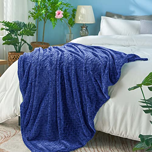 inhand Royal Blue Throw Blanket, Super Soft Fuzzy Blanket for Couch Sofa Bed Office, Cozy Plush Fleece Blanket Throw Size, Washable Lightweight Flannel Blankets Throw for All Season, 50x60 Inches - Image 3