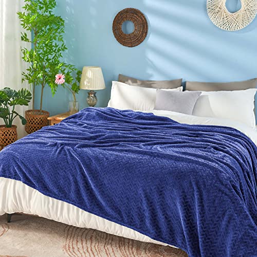 inhand Royal Blue Throw Blanket, Super Soft Fuzzy Blanket for Couch Sofa Bed Office, Cozy Plush Fleece Blanket Throw Size, Washable Lightweight Flannel Blankets Throw for All Season, 50x60 Inches - Image 4