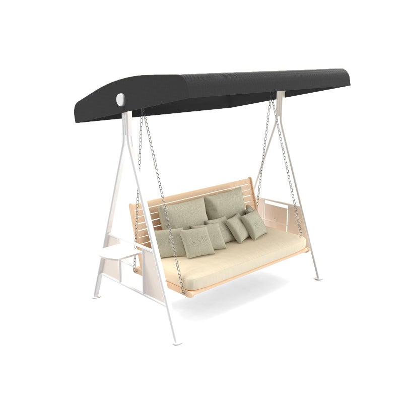 Hagsfire Outdoor Swing Canopy Replacement Top Cover, Universal Patio Swing Covers 3 Seater, Waterproof Replacement Canopy Outdoor Furniture Cover for Garden Patio Porch Hammock (Black, 55.9"L x 47"W x 7-9"H) - Image 1