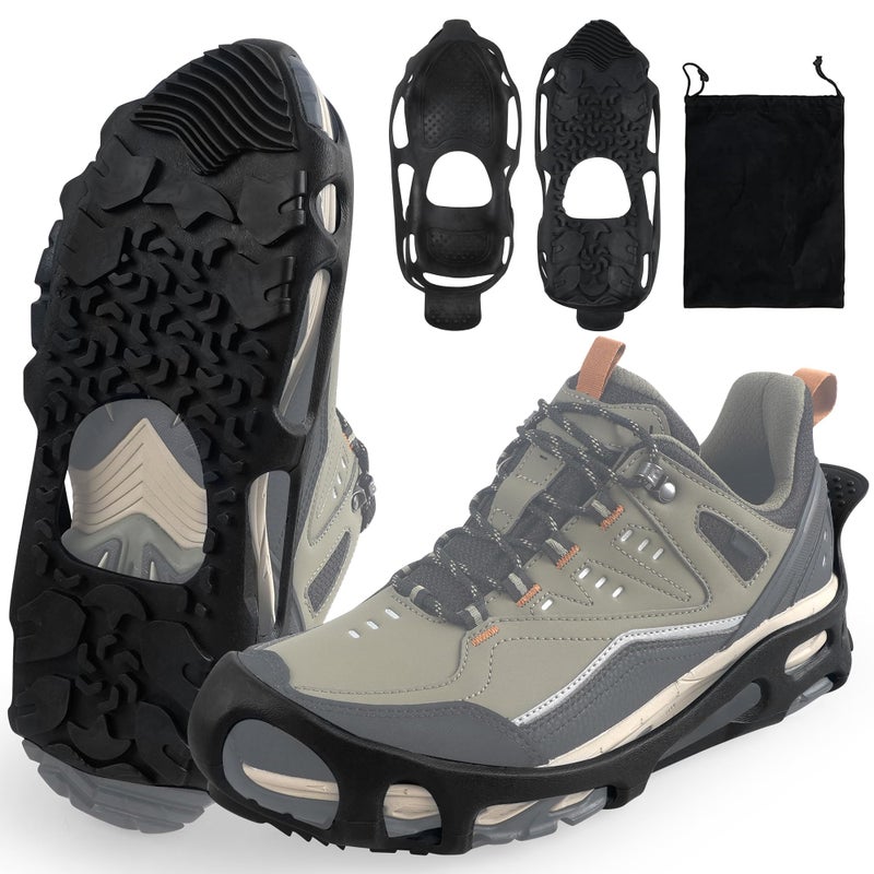 VATEICO Ice Cleats Spikeless,Anti-Slip Snow Cleat Winter Traction Grips Crampon for Slick Wet Slippery Surface Indoor Outdoor Use Ice Shoes Grippers Rubber Tread Roofing Shoes (Small(US 5.5-8/UK 3.5-7)) - Image 1