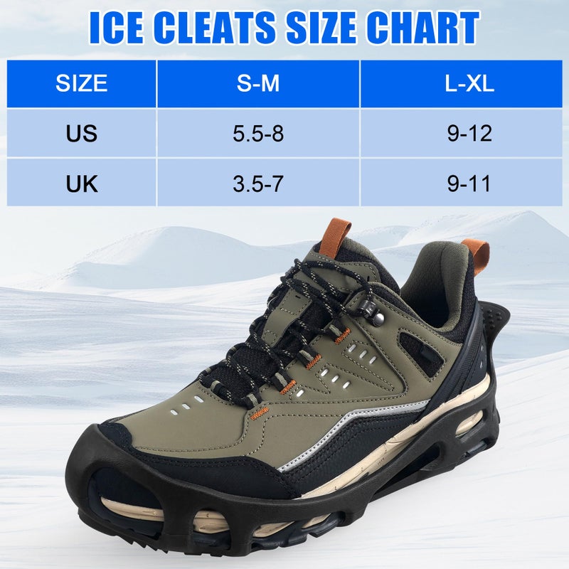 VATEICO Ice Cleats Spikeless,Anti-Slip Snow Cleat Winter Traction Grips Crampon for Slick Wet Slippery Surface Indoor Outdoor Use Ice Shoes Grippers Rubber Tread Roofing Shoes (Small(US 5.5-8/UK 3.5-7)) - Image 5