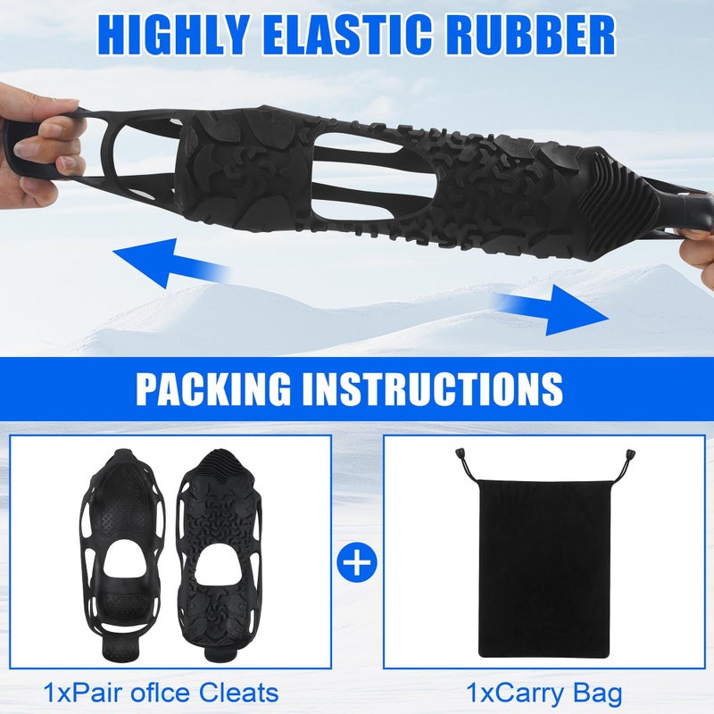 VATEICO Ice Cleats Spikeless,Anti-Slip Snow Cleat Winter Traction Grips Crampon for Slick Wet Slippery Surface Indoor Outdoor Use Ice Shoes Grippers Rubber Tread Roofing Shoes (Small(US 5.5-8/UK 3.5-7)) - Image 4