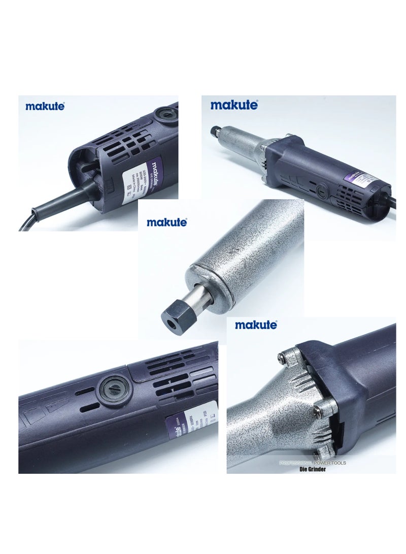 makute Electric Die Grinder Milling Cutter, 600W, 0-20000 RPM, 6mm Disc Diameter, Forward/Reverse Operation, Adjustable Handle, Metal Construction, Soft Grip for Comfort, DG004  - Image 4
