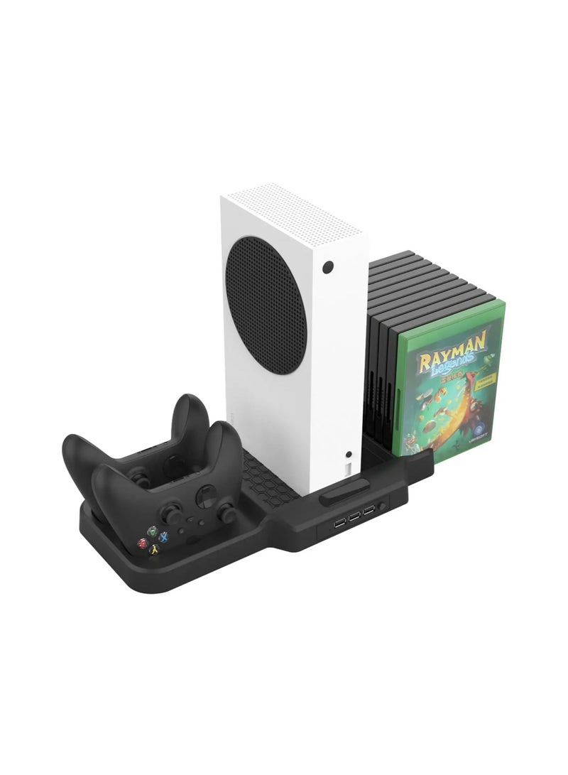 KJH-XSX-009 Vertical Stand For Xboxes Series S X Cooling Fan Charging Dock Disk Rack 3 In 1 Cooer Charger Base