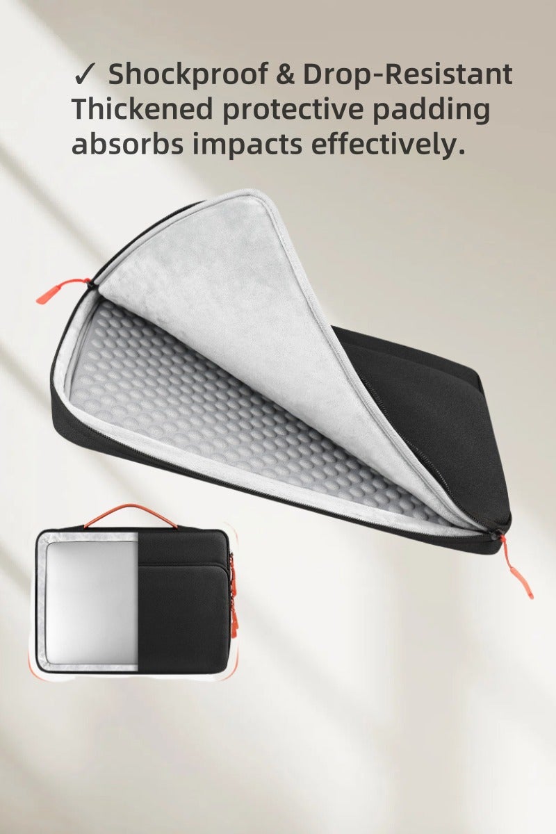 Hiras Shockproof Water Resistant Laptop Bag 14/15.4 inch - Large Capacity Business Travel Tote with Anti-Theft Pockets, Slim Lightweight Design & Luggage Strap, Laptop Bag for Men, Women (Black) - Image 3