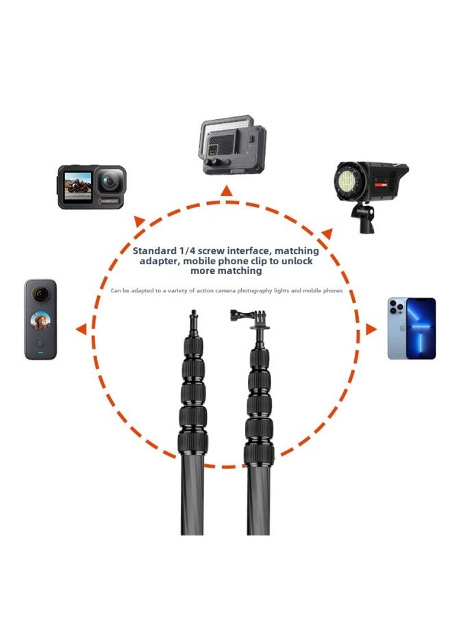Generic - SLR Camera Center Axis Extension Rod Handheld Mobile Phone Live Selfie Stick Dajiang Zhiyun Feiyu Stabilizer Extension Rod-Color:Black - Image 1