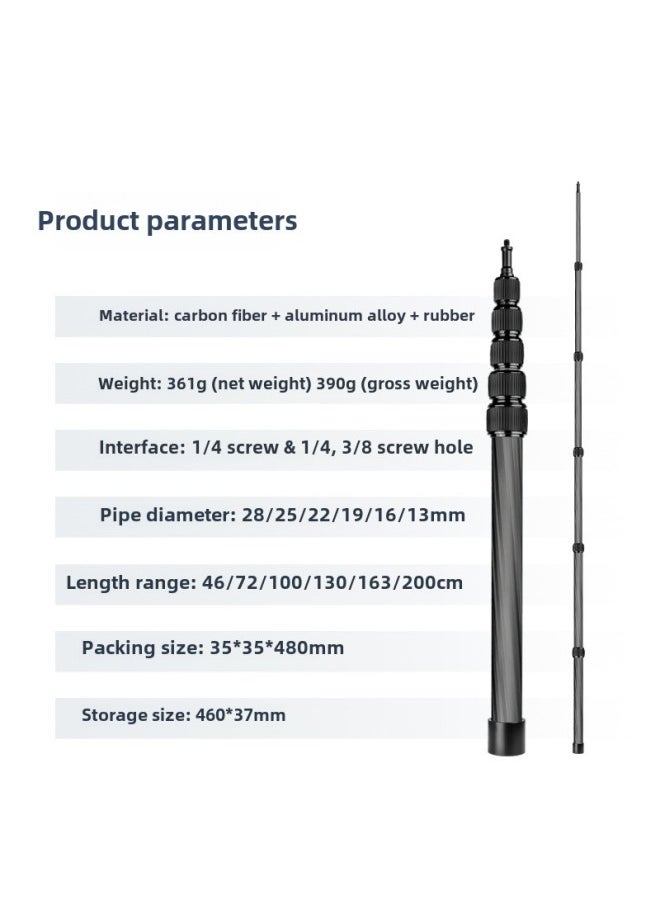 Generic - SLR Camera Center Axis Extension Rod Handheld Mobile Phone Live Selfie Stick Dajiang Zhiyun Feiyu Stabilizer Extension Rod-Color:Black - Image 1