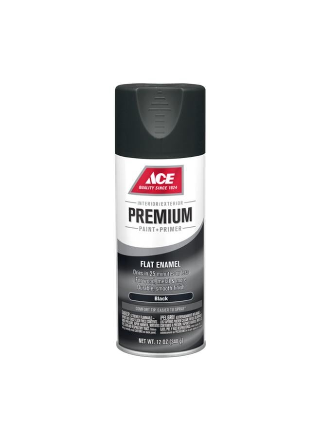 ACE Premium Flat Enamel Spray Paint Black 12oz I17003A07