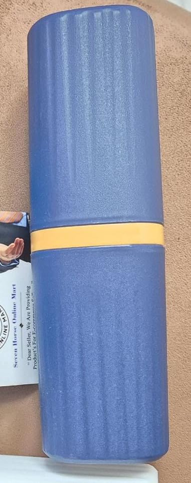 Pranjal MegaDeals Travel Toothbrush Cup Case | Portable Toothbrush Holder Case for Traveling Camping, Business Trip and School, Plastic Toothbrushes Toothpaste Set (Blue) - Image 2