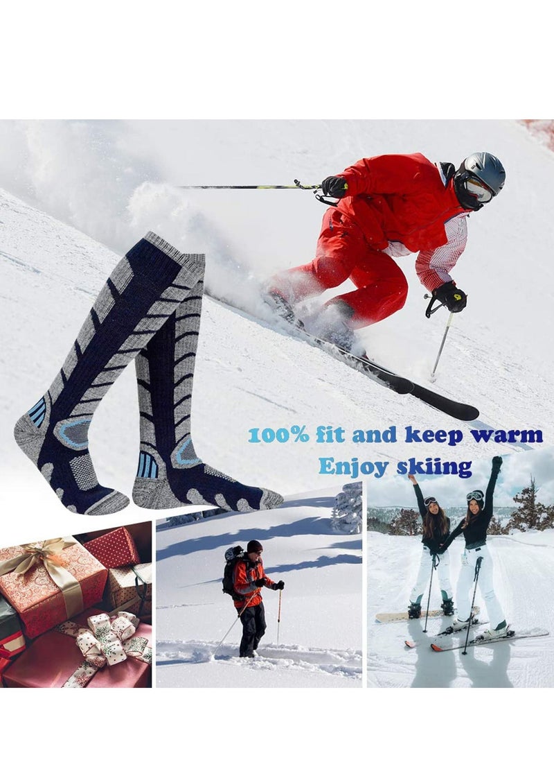 SYOSI - Knee High Compression Socks, Sports Comfortable Socks, Fit Athletic Ski Socks, Snowboarding Socks, Skiing Calf Socks, Winter Long Socks for Women Men Sport Running Travel (2Pairs) - Image 1
