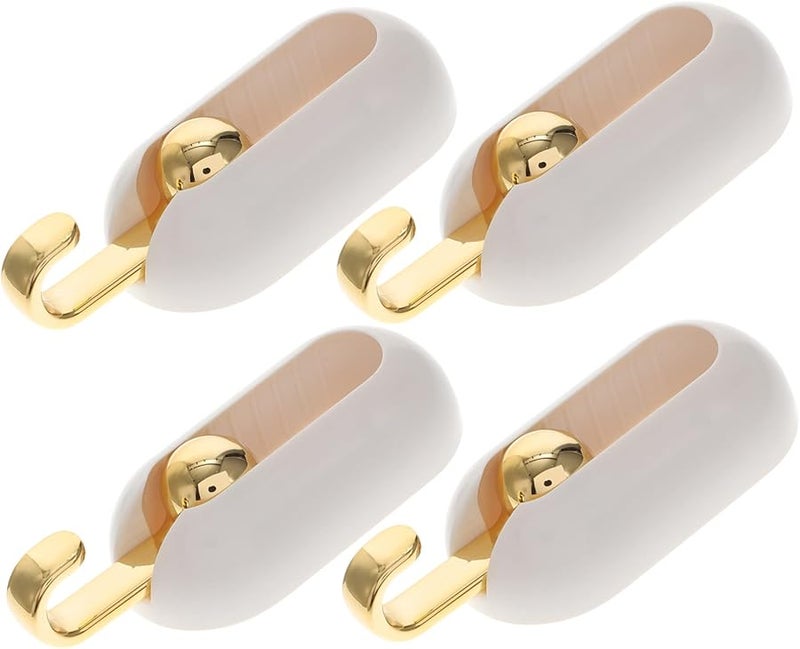 4Pcs Adhesive Wall Hooks No Drill for Clothes Towels Hats in Bathroom Kitchen Bedroom - Image 1