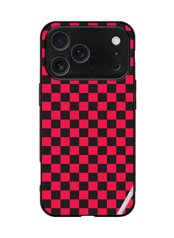 Protective Case Cover For Apple iPhone 17 Pro Checkerboard Vector Seamless Pattern Design Multicolour