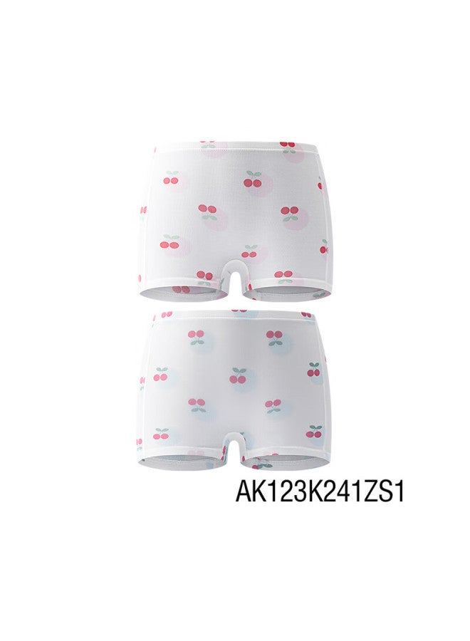 Aimer Kids Girls' Modal Mid-waist Boxer Briefs 2-pack Polka Dot Cherry 160