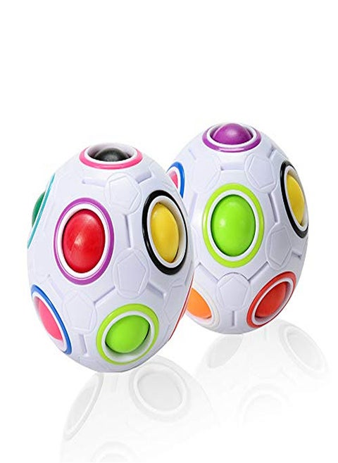 ThinkMax Magic Ball Rainbow Ball, 3D Puzzle Magic Ball Fidget Cube Toy for Children (Pack of 2)