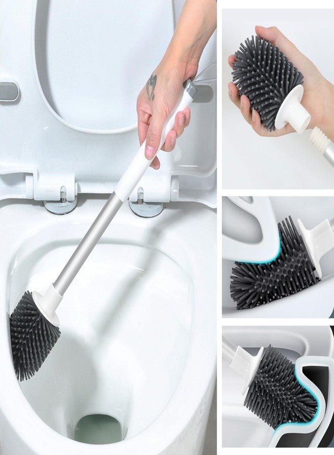 WOBEVB 2 Pack Toilet Bowl Cleaners, Toilet Brush and Holder Set,Silicone Toilet Cleaner Brush,Toilet Scrubber with Floor Standing & Wall Mounted with Ventilated Holder for Bathroom Deep Cleaning - Image 5