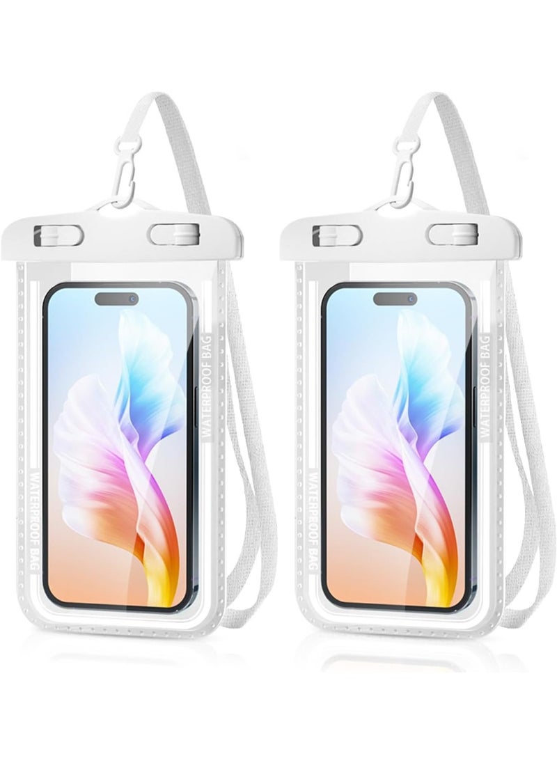 Golden 2 Pack IPX8 Waterproof Phone Pouch Crossbody Lanyard [Easy Lock & Heavy Duty] Water Proof Cell Phone Case Dry Bag for iPhone 16 15 14 13 Pro Max, Galaxy S23 Ultra, All 4-7" Cellphones(D7-2 )  - Image 1