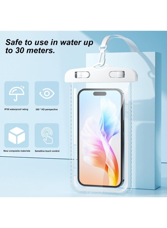 Golden 2 Pack IPX8 Waterproof Phone Pouch Crossbody Lanyard [Easy Lock & Heavy Duty] Water Proof Cell Phone Case Dry Bag for iPhone 16 15 14 13 Pro Max, Galaxy S23 Ultra, All 4-7" Cellphones(D7-2 )  - Image 2